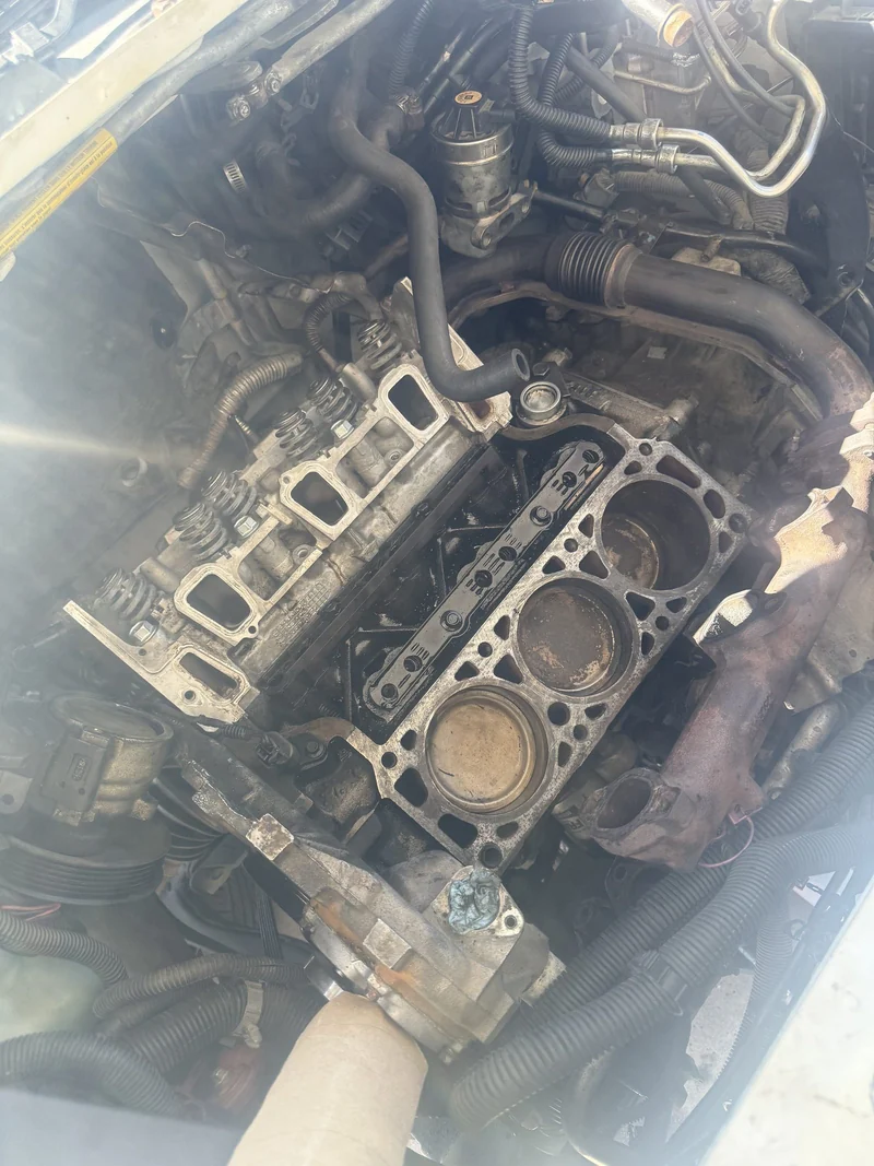 Heads off, cylinders carboned from years of neglect.