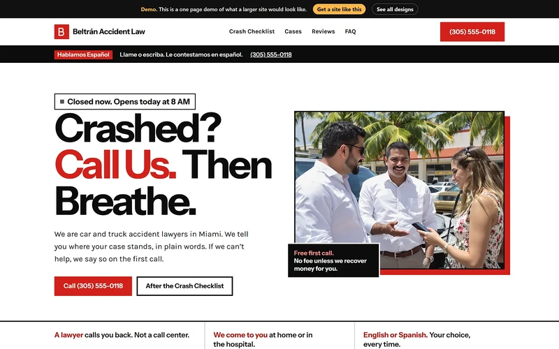 A injury law site from our design library.