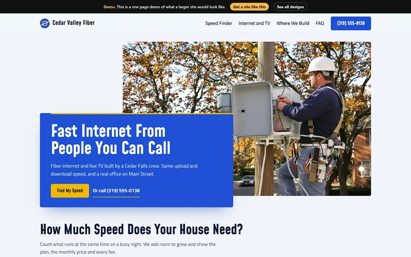 A internet provider site from our design library.