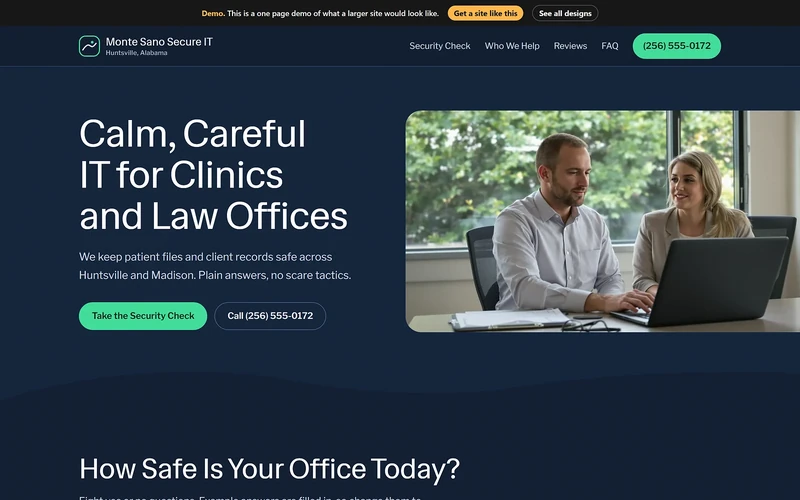 A IT security site from our design library.