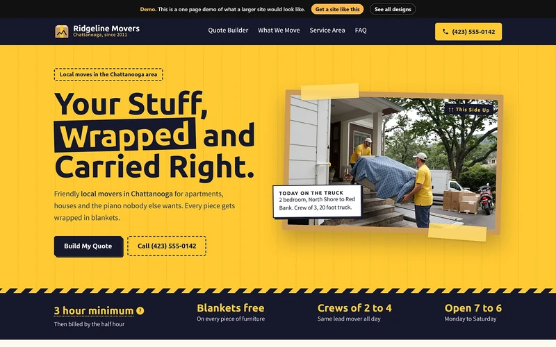 A moving site from our design library.