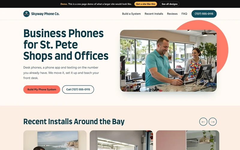 A business phone site from our design library.